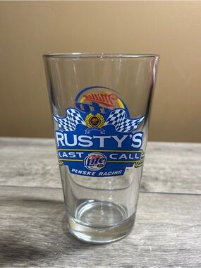 LAST CALL Miller Lite RUSTY WALLACE No. 2 PENSKE RACING 6" Beer Glass